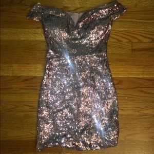 tight pink sequin dress, size 1/2, short